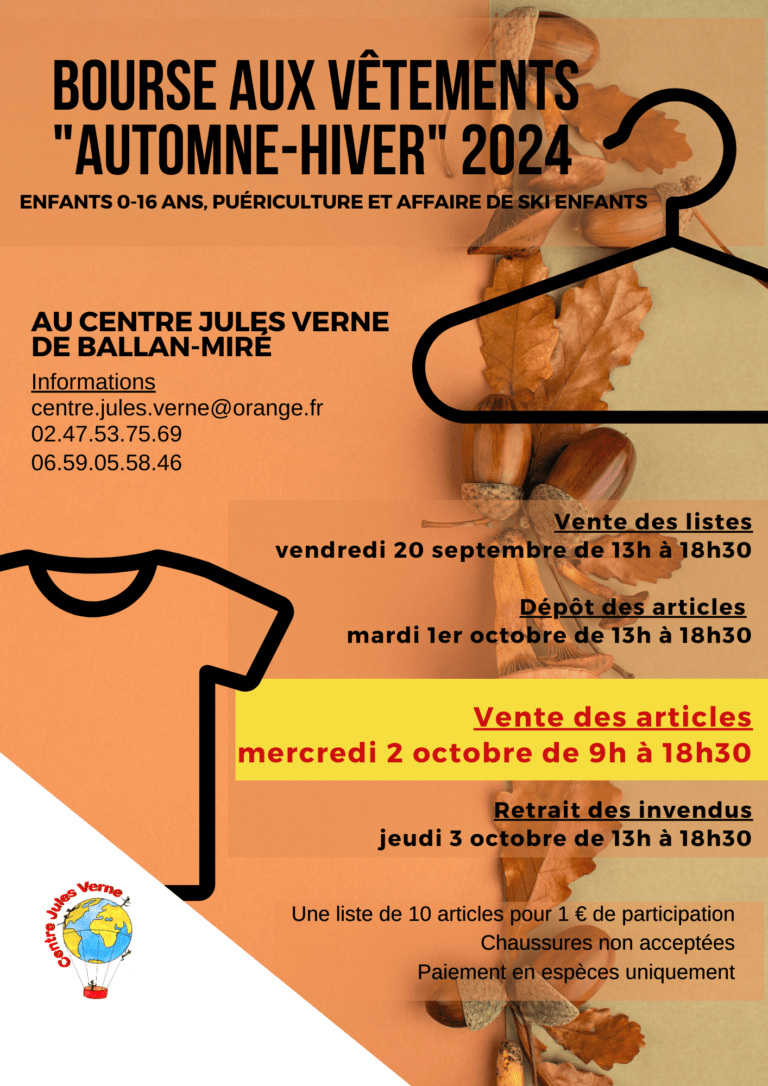 Bourse aux vêtements automne hiver centre social Jules Verne